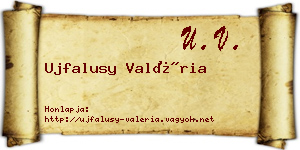 Ujfalusy Valéria névjegykártya